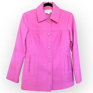 Pendleton Pink Wool Blend Quilted Collar Button Front Blazer Jacket XS